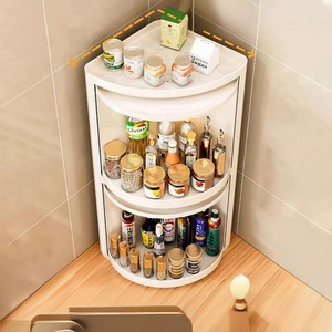 Kitchen Corner Storage Rack Rotating Shelf With Dustproof Design For Spice And Condiment Organization In Kitchen And Bathroom - Product Image 1