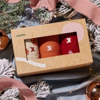 Boîte d'emballage en papier écologique vide pour chaussettes, boîte d'emballage personnalisée pour chaussettes de Noël, boîte à friandises pour chaussettes