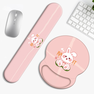 Hot bán tùy chỉnh Ergonomic PU Silicone gel Mousepad với cổ tay phần còn lại dễ thương phim hoạt hình thiết kế vải chuột Pad với hỗ trợ cổ tay - Product Image 5