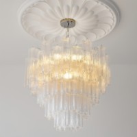 Lampe suspendue de luxe léger pour salon, en verre de Murano, style français, postmoderne et minimaliste, pour chambre et salle à manger
