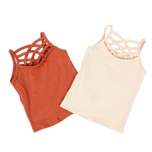 2021 Newest Fashion Girls Summer <b>Turtleneck</b> Solid Color Washed Pure Cotton <b>Top</b> Customizable Sizes - Product Image 2