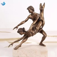Sculptures de danseurs en bronze grandeur nature homme et femme, artisanat métallique personnalisé, art de la danse, personnalisation sur mesure pour les marchands