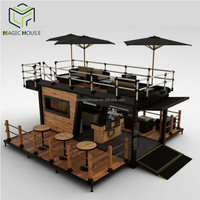 Bar modulaire préfabriqué en conteneur maritime avec structure en acier et panneaux sandwich Magic House pour usage commercial et en promotion