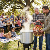 Kit para Cozinhar Lagosta e Frutos do Mar de 60 Litros para 10-20 Convidados |   Tampa para Fogão a Gás Propano de 110.000 BTU |   Cesto de Alumínio para Queimador de Fogão para Cozinha ao Ar Livre