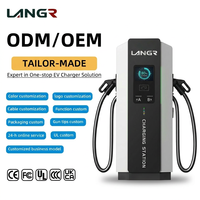 Chargeur rapide DC LANGR 80 kW, solution intelligente pour véhicules électriques, nouvelle technologie de refroidissement liquide, protection IP55 pour parking commercial