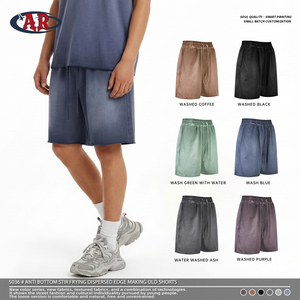 ODM/OEM Plus Size Men's <strong>Shorts</strong> Custom Wholesale 320g High Street Style Reverse Bottom Stir Fried Dispersion Edge Made <strong>Old</strong> <strong>Shorts</strong> - Product Image 3