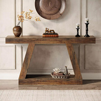 Table console de style Wabi-Sabi du milieu du siècle, table d'entrée vintage pour les maisons d'hôtes, table de couloir de luxe et table d'appoint étroite décorative