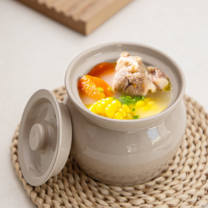 หม้อเซรามิกสำหรับตุ๋น ลึก 8 ซม. กระทะไร้ควัน สำหรับใช้ในบ้านและโรงแรม ทำซุปสไตล์จีน - Product Image 1