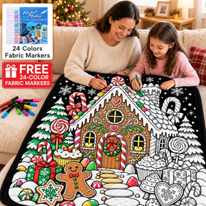 Manta de Felpa Rectangular para Colorear DIY de Navidad, Manta de Raschel para Niños y Familia, Uso Doméstico en Invierno - Product Image 2