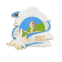 Magnets de réfrigérateur mignons en métal écologique plaqué or avec logo personnalisé, en émail souple, en forme de bateau-dragon, pour souvenirs touristiques promotionnels