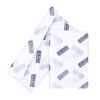 Papier d'emballage transparent avec motif de texte bleu foncé pour l'emballage de montres et l'emballage de produits de luxe