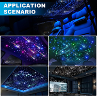 Kit Plafond Etoile à Fibre Optique à 4 Ports 32W RGBW LED pour Voiture Toit Maison Projecteur de Lumière Led Moteur Starlight Headliner Kit