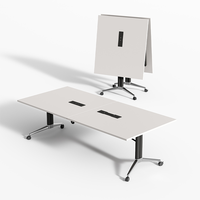 Tables de conférence pliantes et mobiles modernes pour l'école et le bureau, construction en bois durable avec pieds en aluminium