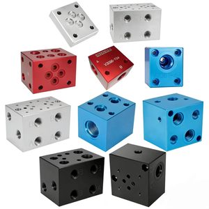 Bloc de distribution de soupapes haute pression sur mesure usiné CNC en aluminium et acier pour groupe hydraulique - Product Image 2