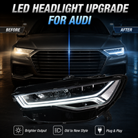 Ensemble de phares LED BK pour Audi A6 2012-2018, triple projecteur, matrice laser, DRL, clignotants séquentiels, plug and play