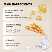 Produits de soins de la peau Marque privée coréenne Crème de riz naturelle végétalienne biologique Lotion tonique Hydratation Ensemble de soins de la peau au riz