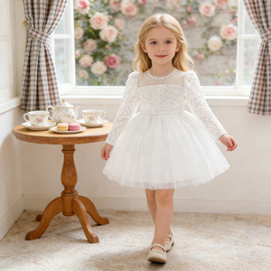 Vestido Meiqiai <span class=keywords><strong>para</strong></span> Niñas, Vestido de Princesa <span class=keywords><strong>para</strong></span> Fiesta de Cumpleaños de Bebés y Niñas Pequeñas, Vestido de <span class=keywords><strong>Bautizo</strong></span>, Vestido de Tul de Manga Larga <span class=keywords><strong>para</strong></span> Niñas QL001XZ - Product Image 1