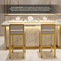 Tabouret de bar en acier inoxydable épaissi pour bijouterie et usage domestique, design moderne et minimaliste, tabouret haut commercial non rotatif