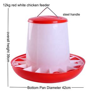 पोर्टेबल 1.5 किलोग्राम-12 किलोग्राम बड़ा पोल्ट्री फीडर और ड्रायर लाल सफेद लटकने चिकन फीडर ट्रफ को नई स्थिति की बिक्री के लिए - Product Image 2