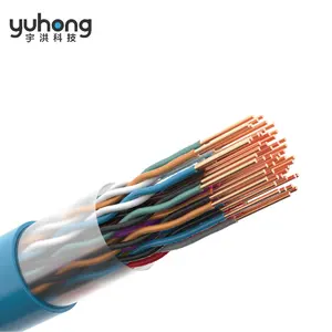 YUHONG jalea llena HYV HYA HSYV comunicación trenzada blindada Multi par Cable de teléfono código de color Cat3 Cable de teléfono interior