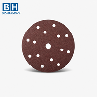 Discos Abrasivos Rojos de 5 Pulgadas (150 mm) con 8 Agujeros y Velcro, Discos de Lijado de Grano 120, Papel de Lija Redondo