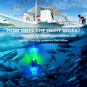 Lampe de pêche LED étanche IP68 en PVC, lumière d'appât, verte et bleue, pour attirer les carpes, les thons et les calmars en eaux profondes. - Product Image 6