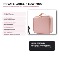 Trousse de Maquillage Portable MoonlitGlow en PU avec Miroir LED et Séparateurs Ajustables, Grande Capacité, pour Voyage