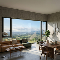 Fenêtre à battant et à bascule en aluminium à double vitrage pour maison moderne américaine, ouverture vers l'intérieur, avec certification NFRC