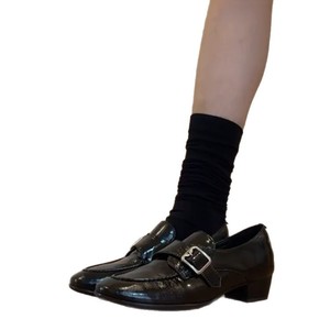 Mocassini da Donna 2026 Nuovo Stile Primavera per il Quotidiano Marrone con Fibbia Metallica <span class=keywords><strong>Scarpe</strong></span> <span class=keywords><strong>in</strong></span> Pelle con Tacco Largo a Strato Singolo - Product Image 4