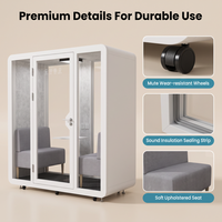 Nouvelle conception de cabine téléphonique modulaire mobile haut de gamme à intensité variable et à isolation phonique pour les showrooms de magasins de détail haut de gamme, les bureaux et les bâtiments commerciaux