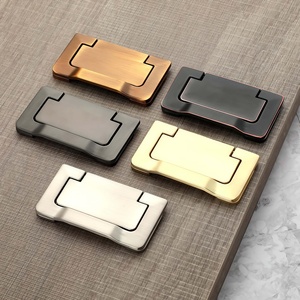 Concealed Flush Mount Zinc Alloy Flip <strong>Ring</strong> Drawer <strong>Pulls</strong> <strong>Handles</strong> for Wardrobe Kitchen Bathroom-Modern Design Eco-Friendly - Product Image 2