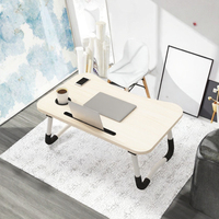 Table de bureau pliable antidérapante en MDF, petite table de bureau, table à manger avec porte-gobelet et tiroir, pour usage domestique