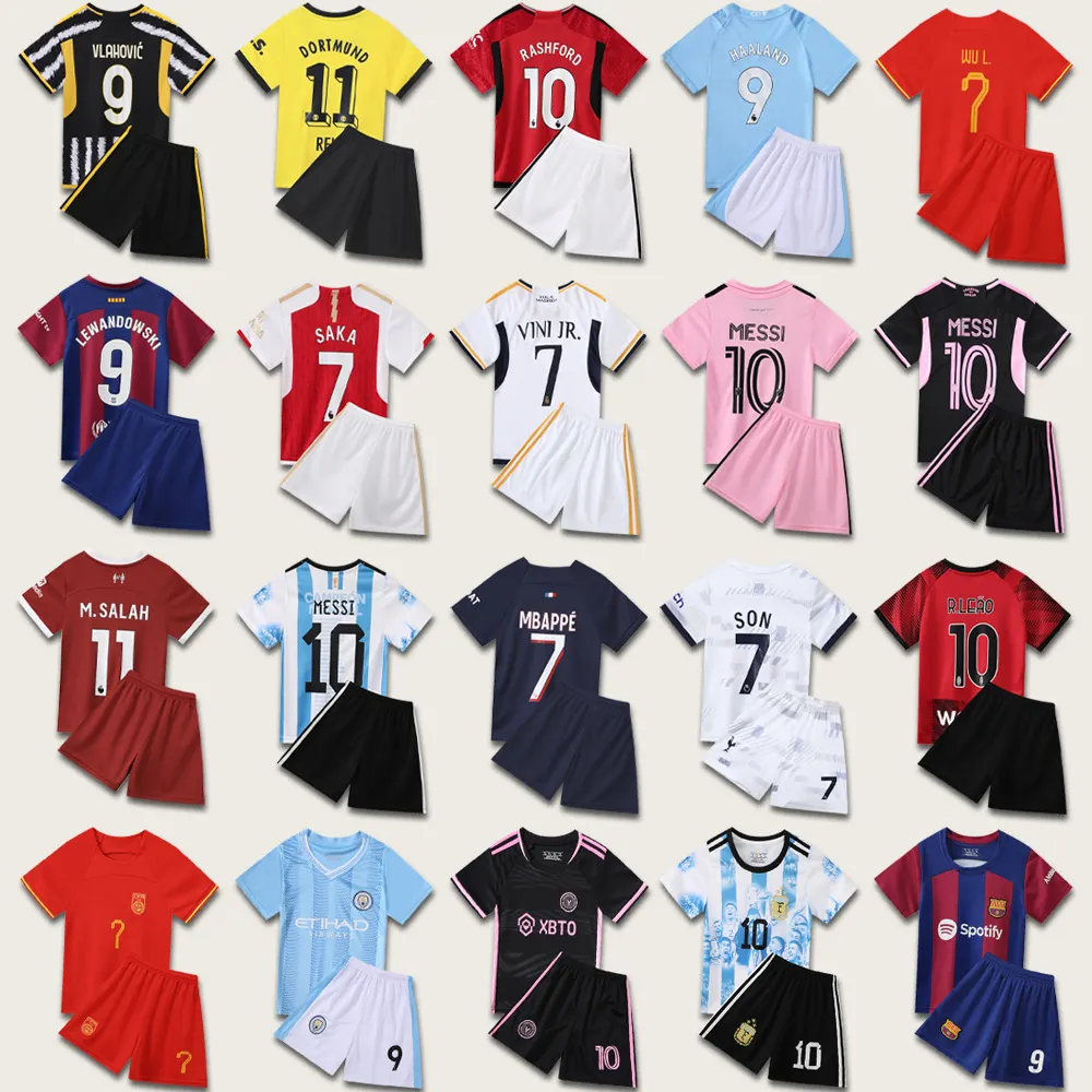 Jersey Miami Messi 23/24 jersey sepakbola pria Madrid jersey sepak bola untuk pakaian sepak bola anak-anak set jersey sepak bola