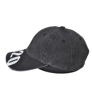Vintage Streetstyle Distressed Denim Snapback Sporty Embroidery Common Fabric Feature Applicable Baseball <strong>Hat</strong> for Casual Scene - Product Image 3