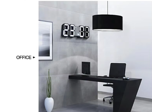 Horloge numérique 3D LED avec alarme, luminosité réglable, pour table, mur, entrepôt, bureau, salon, veilleuse - Product Image 3