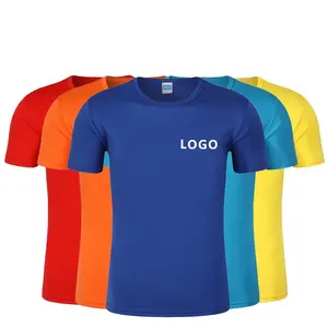 T-shirt en polyester 65%/coton de haute qualité, personnalisé avec logo imprimé, divers T-shirts de sport, fans à manches courtes, de grande taille, collection 35%