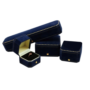 High End Modern Square Octagonal Paper Velvet Jewelry Packaging Box Christmas Tree Lace Design for Rings Necklaces <b>Earrings</b> Long - Product Image 1