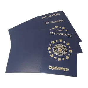 Folleto personalizado con impresión para cachorro, pasaporte para mascotas, gato, perro, viaje, certificado de salud, barato