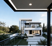 Maison préfabriquée de luxe à deux étages, style moderne, toit plat, villas, maisons préfabriquées