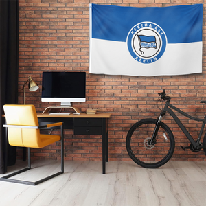 <span class=keywords><strong>Drapeau</strong></span> officiel de l'équipe de football Hertha BSC <span class=keywords><strong>Berlin</strong></span>, 3x5 pieds, polyester résistant aux intempéries, pour la décoration de la cour et de la maison - Product Image 4