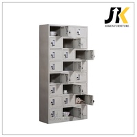 Armario Metálico de Almacenamiento de 24 Puertas, Gabinete para Tarjetas de Teléfono Móvil, Armarios de Pared de Acero Multifuncionales con Diseño de Compartimentos con Cerradura