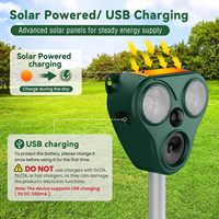 Répulsif Solaire Écologique Amélioré Rohs à Grand Flash, Capteur de Mouvement PIR Ultrasonique pour Chouette, Porc, Taupe, Animal et Oiseau Nuisible pour Ferme et Jardin