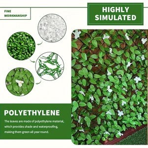 Clôture de jardin extérieure extensible <span class=keywords><strong>en</strong></span> <span class=keywords><strong>lierre</strong></span> artificiel et orchidée – Design de feuilles <span class=keywords><strong>en</strong></span> <span class=keywords><strong>plastique</strong></span> résistant aux intempéries pour l'intimité des mariages - Product Image 3
