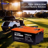 Batterie Lifepo4 38,4V 300AH avec communication Bluetooth, borne M8 pour chariot de golf, camping-car, camping, stockage d'énergie solaire domestique, OEM ODM