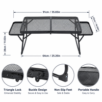 Table pliante légère en fer et alliage d'aluminium pour l'extérieur, portable pour le camping, le pique-nique, le barbecue, la cuisinière IGT, la cuisine en plein air