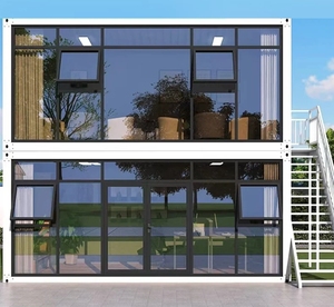 Maison conteneur préfabriquée personnalisable de 20 et 40 pieds, bureau portable, salle de douche pour le personnel, café avec mur-rideau en verre - Product Image 4