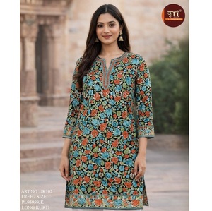Top Selling Women Multi Colour Designer Georgette Fancy Ethnic Modern Quick Dry Digital Printing Regular Fit All Seasons <b>Kurti</b> - Product Image 1