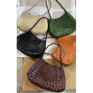 Thời Trang Sang Trọng Mang Nhãn Hiệu Xô Dệt Handmade Giỏ Túi Pháp Giỏ Rau Chính Hãng Da Bò Da Của Phụ Nữ Vai Túi - Product Image 4