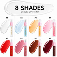 Groothandel Lip Oil Aangepaste Logo 8-kleuren Hydraterende Fruit Smaak Hydraterende Private Label Volle Gladde Veganistische Hydraterende Make-up