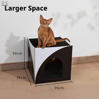 Maison cube griffoir pour chat de luxe double couche 36 cm, en carton écologique, avec coussinets remplaçables, en pâte de première qualité certifiée FDA, motif crocodile
